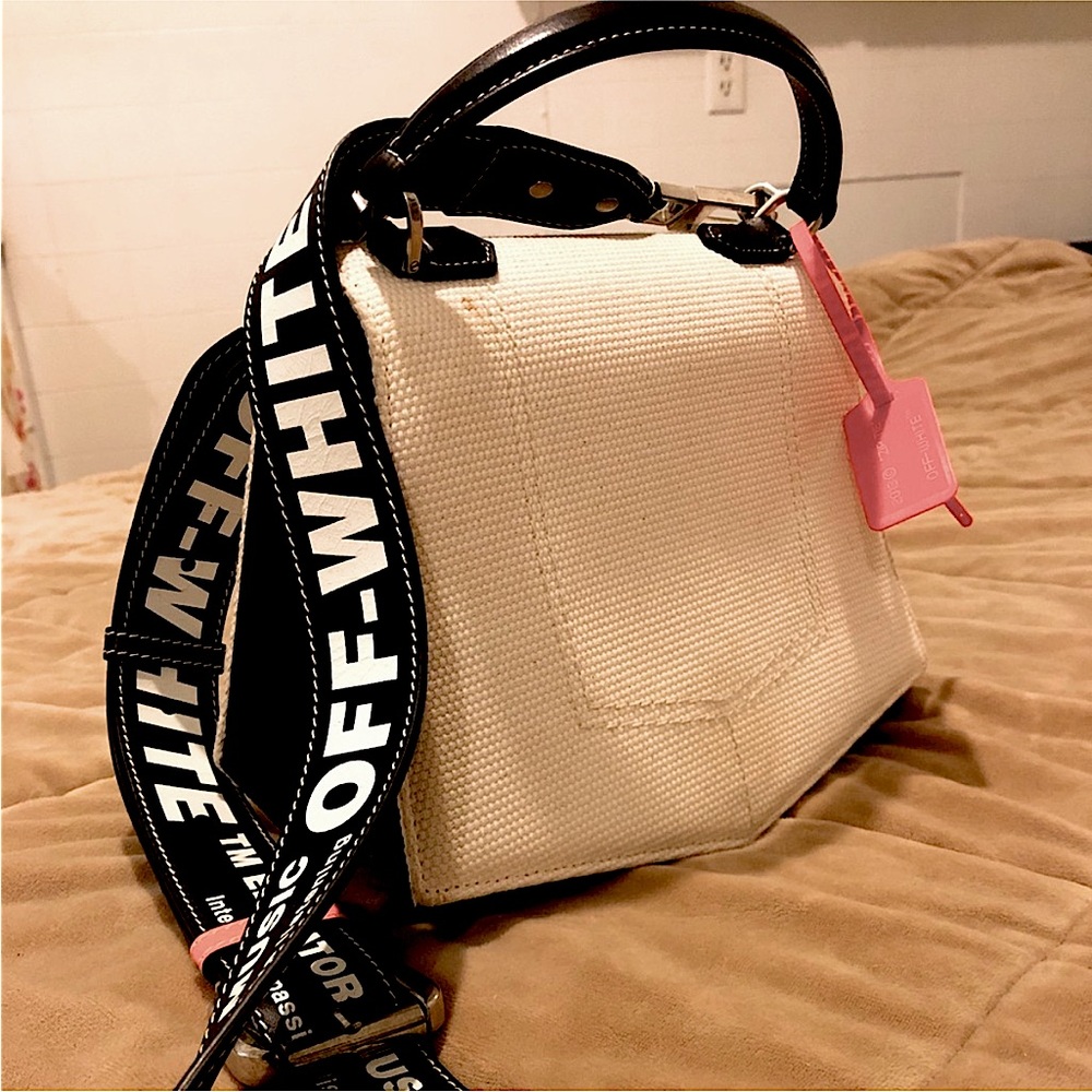 off-WHITE creamy white and black color bag